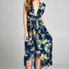 Modern Tropical Dress With Tie Wrap