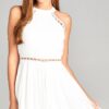 Mini Crochet Trim Romper white colour