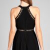 Back of black colour Crochet Trim Romper dress