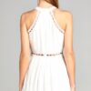 Back of white colour Crochet Trim Romper dress