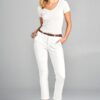 Cotton Twill Long Pants with Belt front view