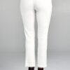 White Cotton Twill Long Pants with Belt back view