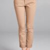 Cream colour Cotton Twill Long Pants with Belt