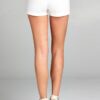 Back side of white Cotton Shorts With Belt