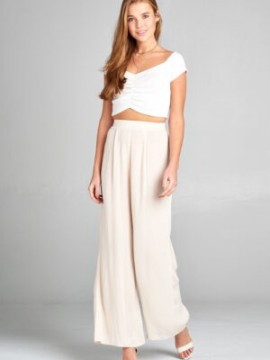 Gauzy Wide Leg High Waist Pants