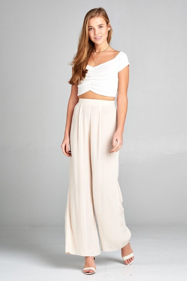 Gauzy Wide Leg High Waist Pants