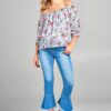 Off The Shoulder Striped Floral Top