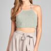 skinny fit Crinkle Gauze Woven Halter Top