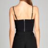 Back side of Criss Cross Crop Tank Top black colour