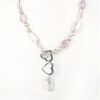 Pink Freshwater Cultured Pearl with Amethyst Necklace