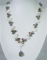 Smokey Quartz with Freshwater Pearl Necklace