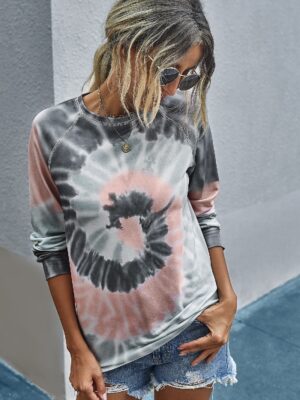 Very stylish Long Sleeve Tie Die Top