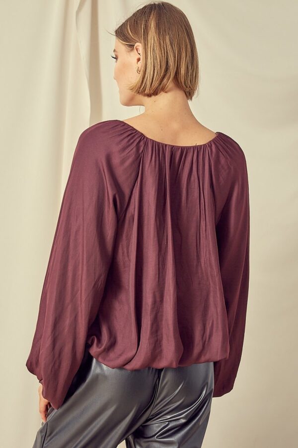 Small, Balloon Sleeve Top front view, back