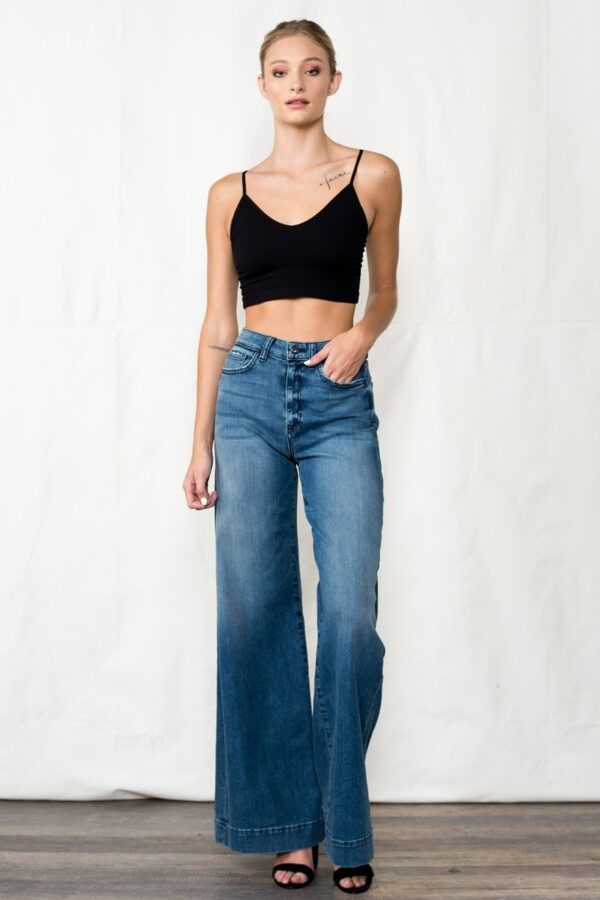 The Wide Leg Tailored Hem Jeans