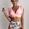 Stylish Ruffled High Waist Bikini