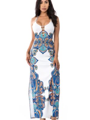 Modern, very stylish Multi Print Maxi Dress