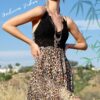 Flower Crochet Leopard Print Slip Dress, small view