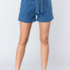 Lower, Small view of Belted Tie Pleated Denim Shorts