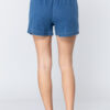 Small, back view of Belted Tie Pleated Denim Shorts