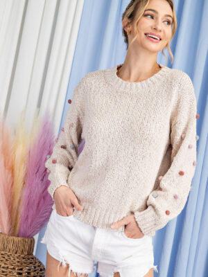 Small view of Long Sleeve Dotted Sweater