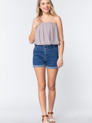 The Shear Pleated Bandeau Top