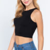 Small, upper, side view of Halter Neck Crop Top