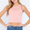 Pink, small, front view of Halter Neck Crop Top