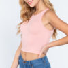 Pink, small side view of Halter Neck Crop Top