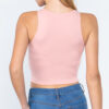 Pink, small back view of Halter Neck Crop Top