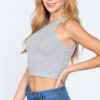 Light grey, side, small view Halter Neck Crop Top