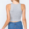 Light grey, back, small view Halter Neck Crop Top