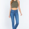 Large view of Halter Neck Crop Top, olive green