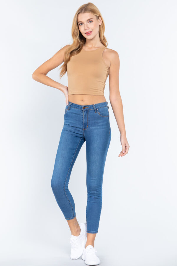 Pecan, small view of Halter Neck Crop Top