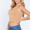 Side, Large view of Halter Neck Crop Top, pecan