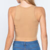 Back, Large view of Halter Neck Crop Top, pecan