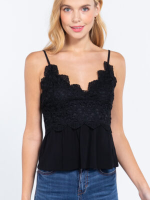 Small view of black Crochet Lace Cami Top