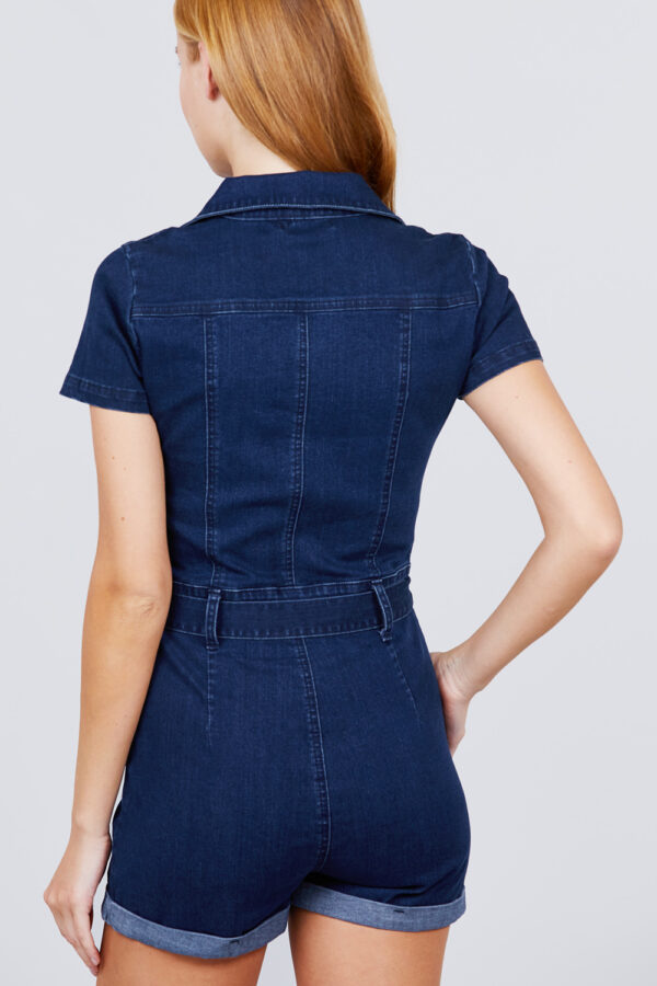 Small, back side view of Jean Romper