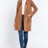 Brown, small view Long Sleeve Suede Jacket