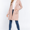 Pink, Long Sleeve Suede Jacket, small