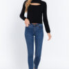 Small view of Long Sleeve Mock Neck Cut Out Sweater