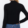 Back view of Long Sleeve Mock Neck Cut Out Sweater